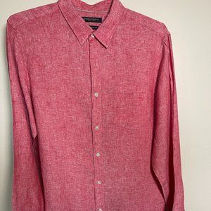 Banana Republic Men's Camden Fit Long Sleeve Button Up | Color: Red | Size: M